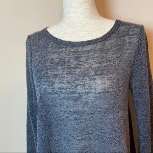 Ya Los Angeles Sheer Button Back Knit Sweater
